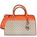 Michael Kors MK Jet Set Travel Medium Duffle Bag Satchel MK Signature, Poppy Orange, Satchel