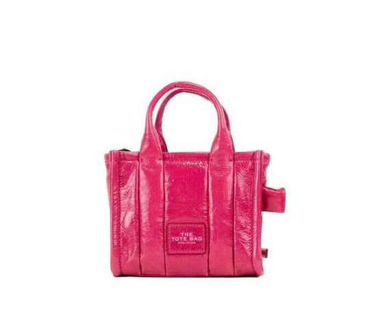 Marc Jacobs The Crinkle Leather Micro Tote, Magenta, One Size