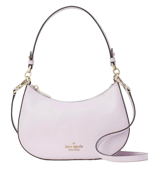 Kate Spade Staci Glimmer Polka Dot Half Moon Small Shoulder Bag Crossbody Black, Lilac Moon