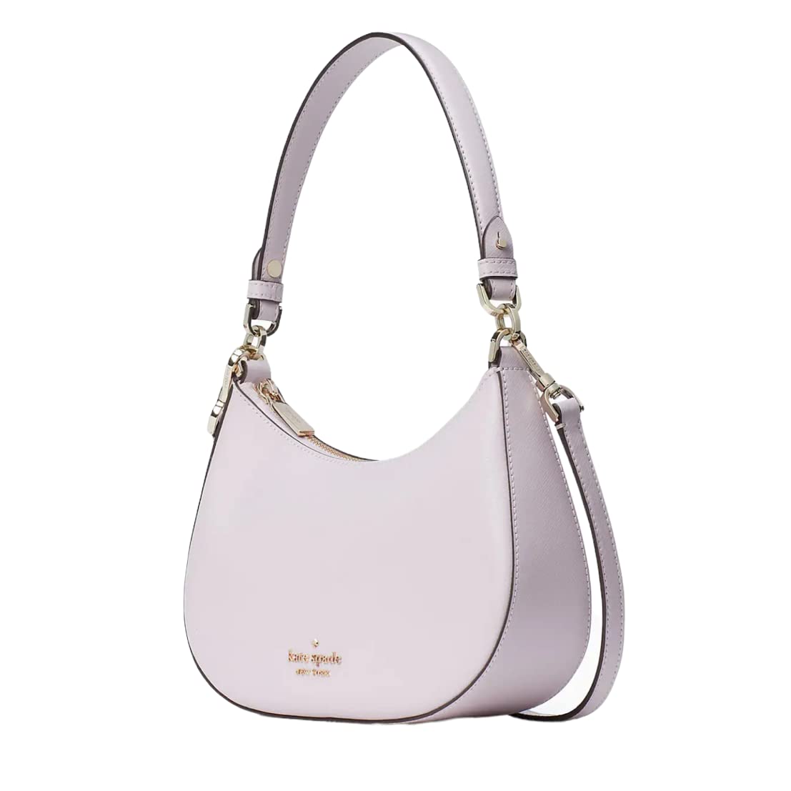 Kate Spade Staci Glimmer Polka Dot Half Moon Small Shoulder Bag Crossbody Black, Lilac Moon