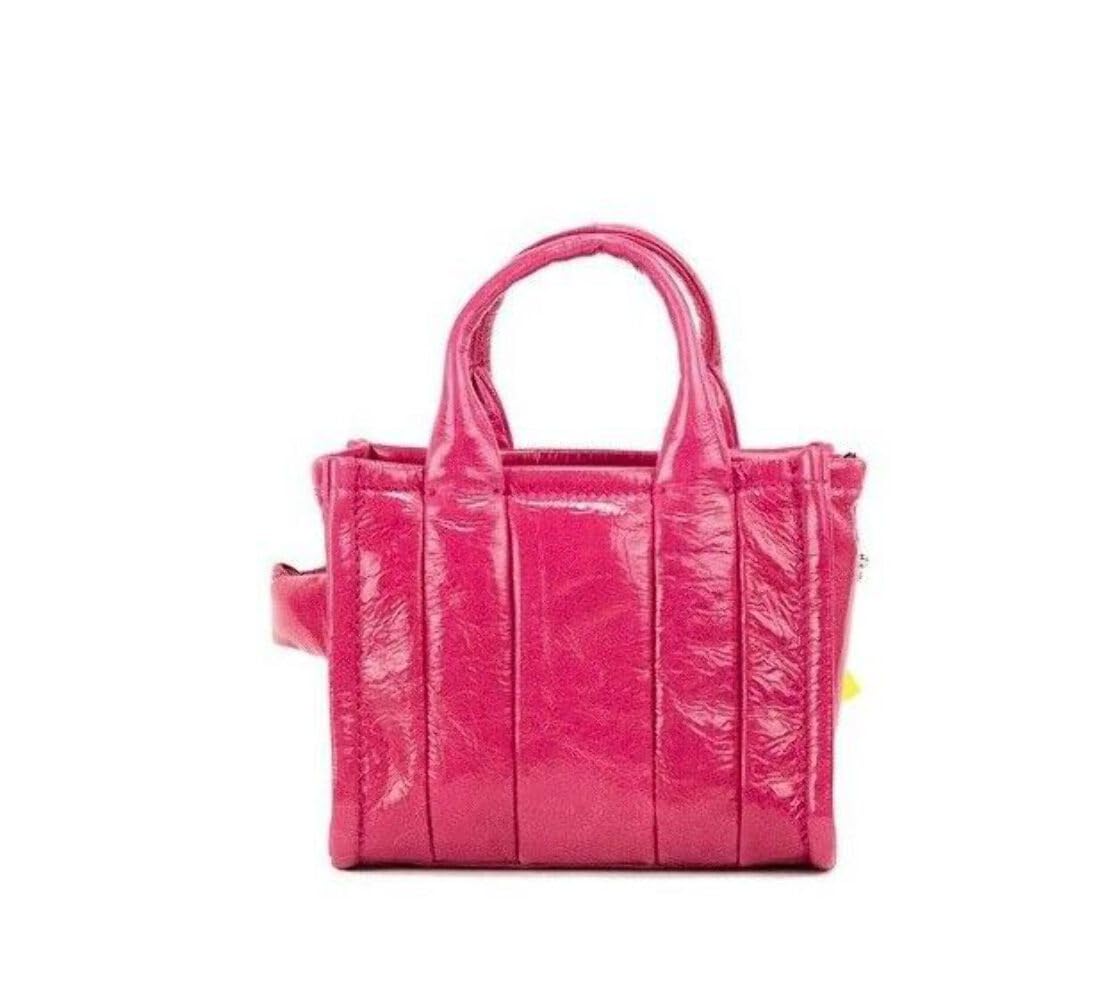 Marc Jacobs The Crinkle Leather Micro Tote, Magenta, One Size