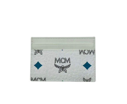 MCM Women's Spectrum Diamond Rainbow Logo Visetos Card Holder MYAAASV02, White, XS