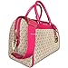 Michael Kors MK Jet Set Travel Medium Duffle Bag Satchel MK Signature, Carmine Pink, Satchel