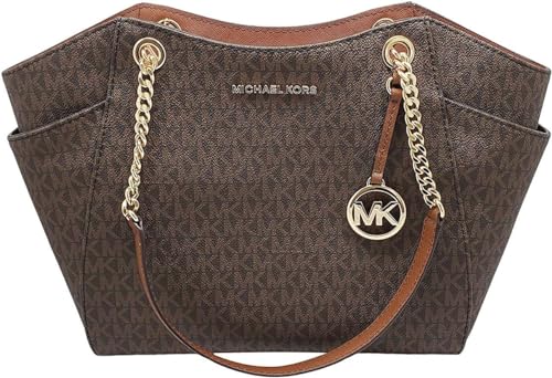 Michael Kors Jet Set Travel, White, Brown/Signature, L