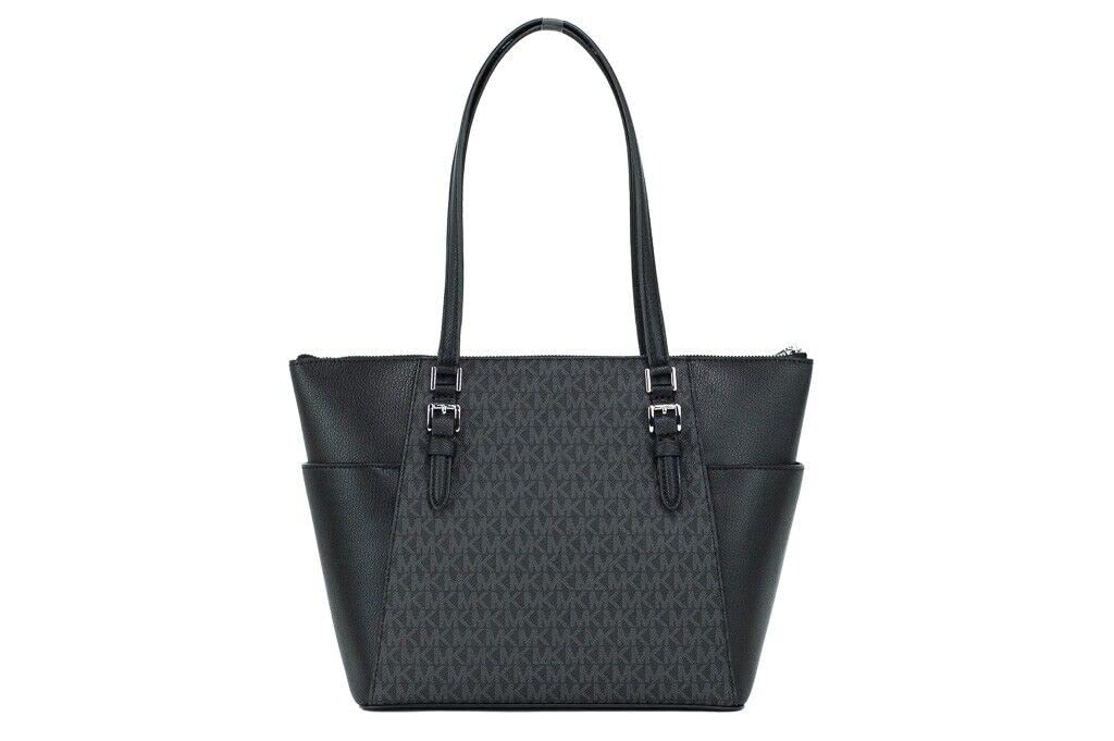 Michael Kors Charlotte Large Top Zip Tote (black sig)