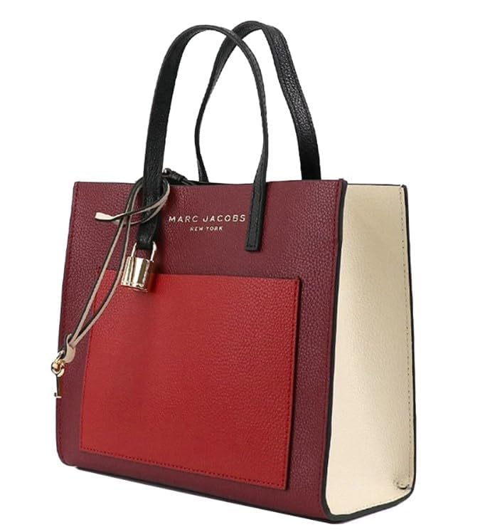 Marc Jacobs M0016132607 Mini Grind Pomegranate Red Multi Leather With Gold Hardware Mini/Small Women's Tote Bag, Red, S