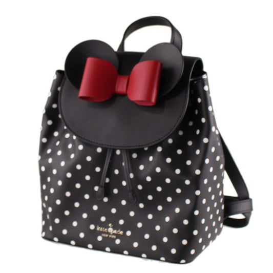 Kate Spade New York x Disney Minnie Mouse Black Polka Dot Leather Backpack, M