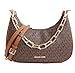 Michael Kors Cora Large Zip Pouchette Chain Shoulder Crossbody Bag Brown, Brown, Medium, 35R3GM9M1L