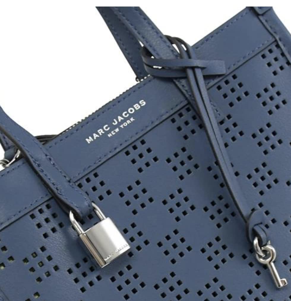 Marc Jacobs The Grind Mini Coated Leather Crossbody, Blue Sea