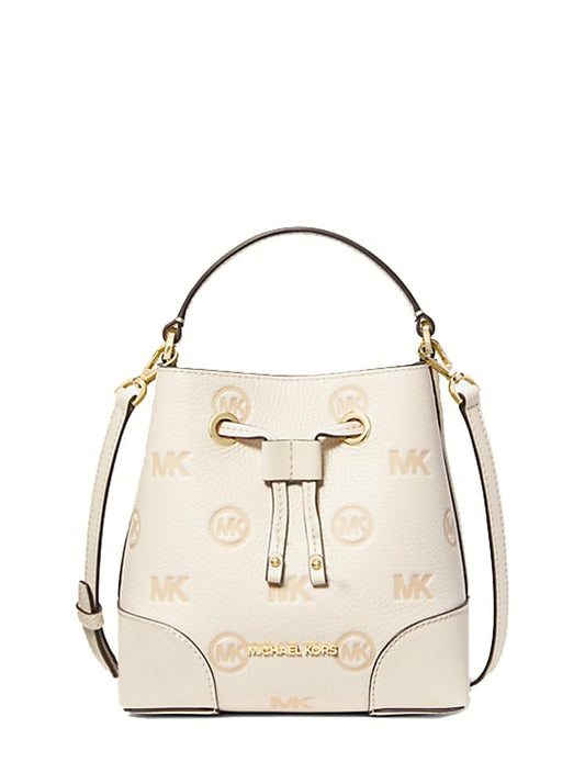 Michael Kors Small Mercer Crossbody Leather Bucket Bag - Lt Cream, light