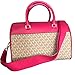 Michael Kors MK Jet Set Travel Medium Duffle Bag Satchel MK Signature, Carmine Pink, Satchel