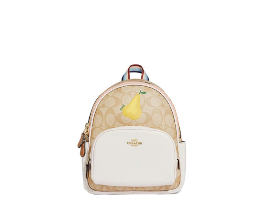 Coach Mini Court Backpack, Im/Light Khaki Chalk Multi, S, Mini Court Backpack