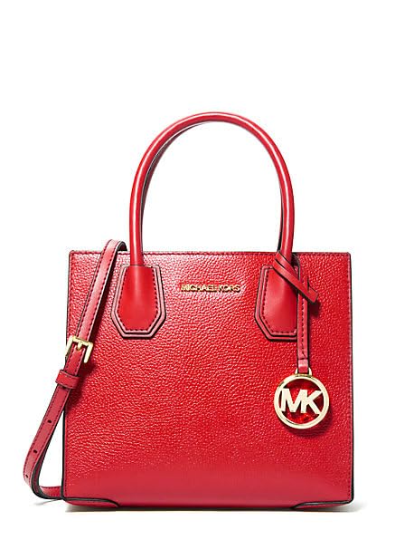 Michael Kors MERCER MEDIUM MESSENGER CROSSBODY SATCHEL POWDER, Bright Red