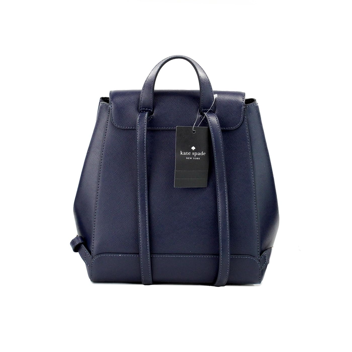 Kate Spade New York Women's Madison Saffiano Leather Flap Backpack, Parisian Navy, Parisian Navy