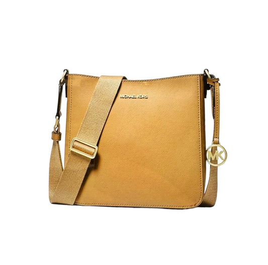 Michael Kors Small Leather Crossbody Bag (Camel), Camel