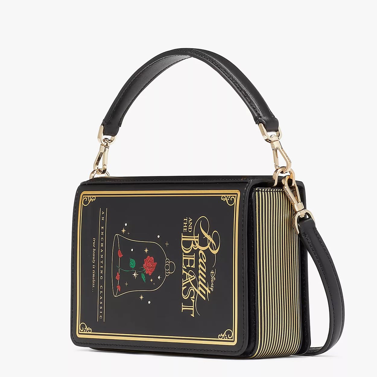 kate spade new york x Disney Women's Beauty and the Beast 3D Story Book Clutch Crossbody, Black O/S, Black, One Size