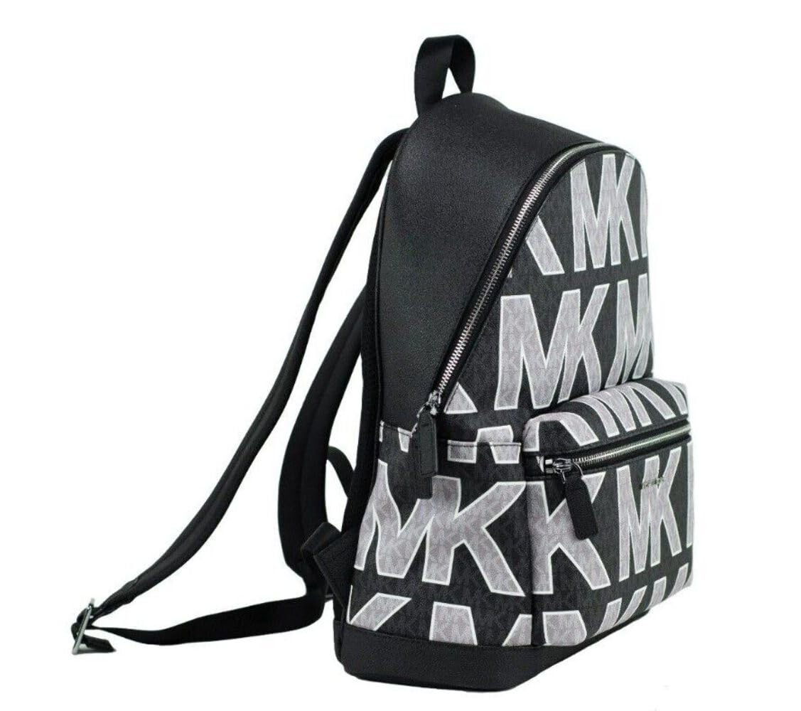 Michael Kors Cooper Black Signature PVC Graphic Logo Backpack Bookbag Bag, Multicoloured, One Size