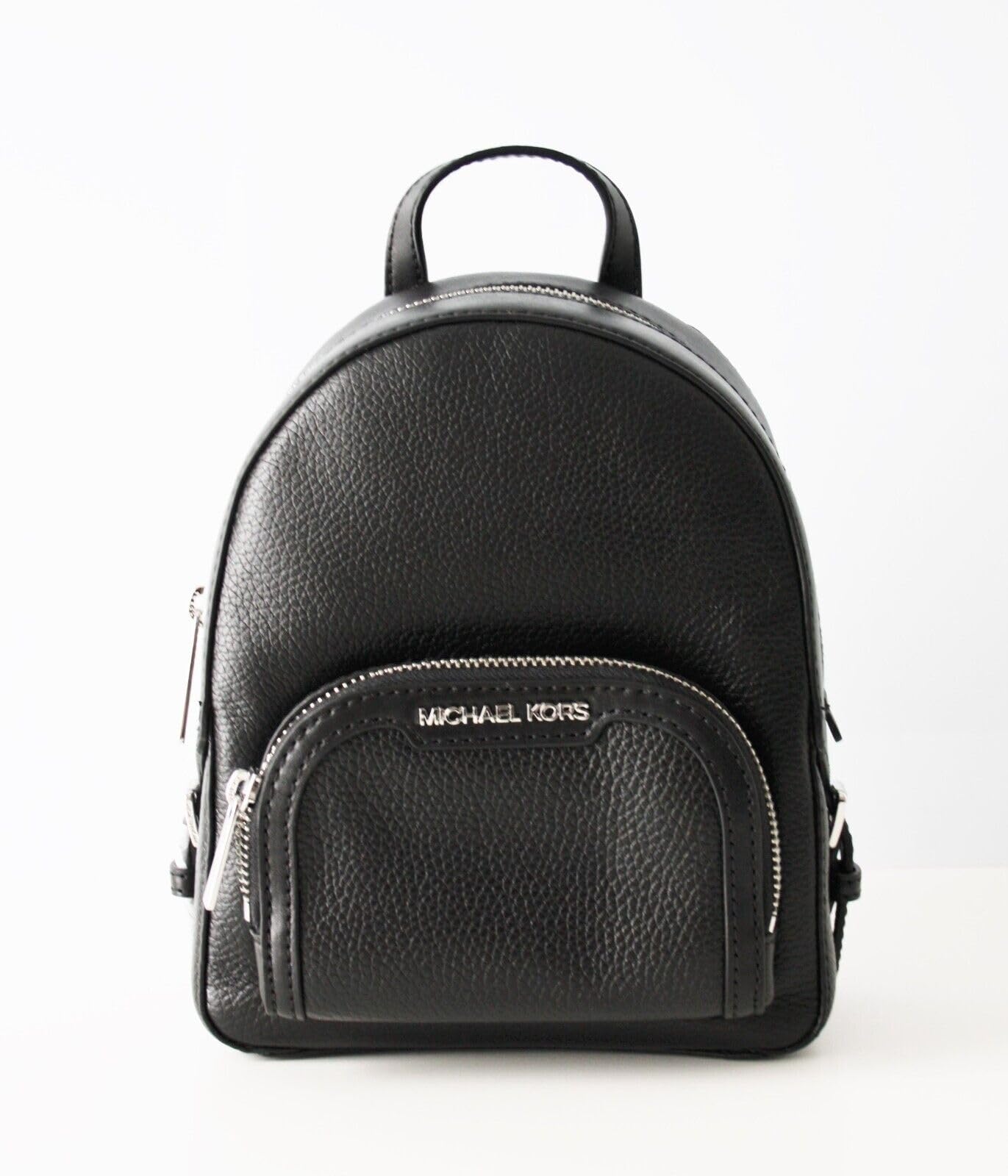 Michael Kors Jaycee XS Convertible Zip Pocket Backpack Bag Leather Black, Black, M, Approximate Measurements: 7"(l) X 9"(h) X 3"(w)