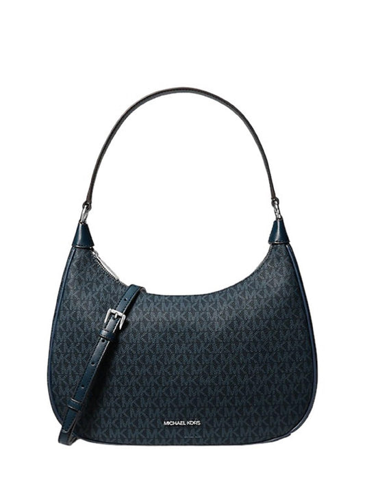 Michael Kors Cora Large Logo Shoulder Bag Crossbody Strap, Navy