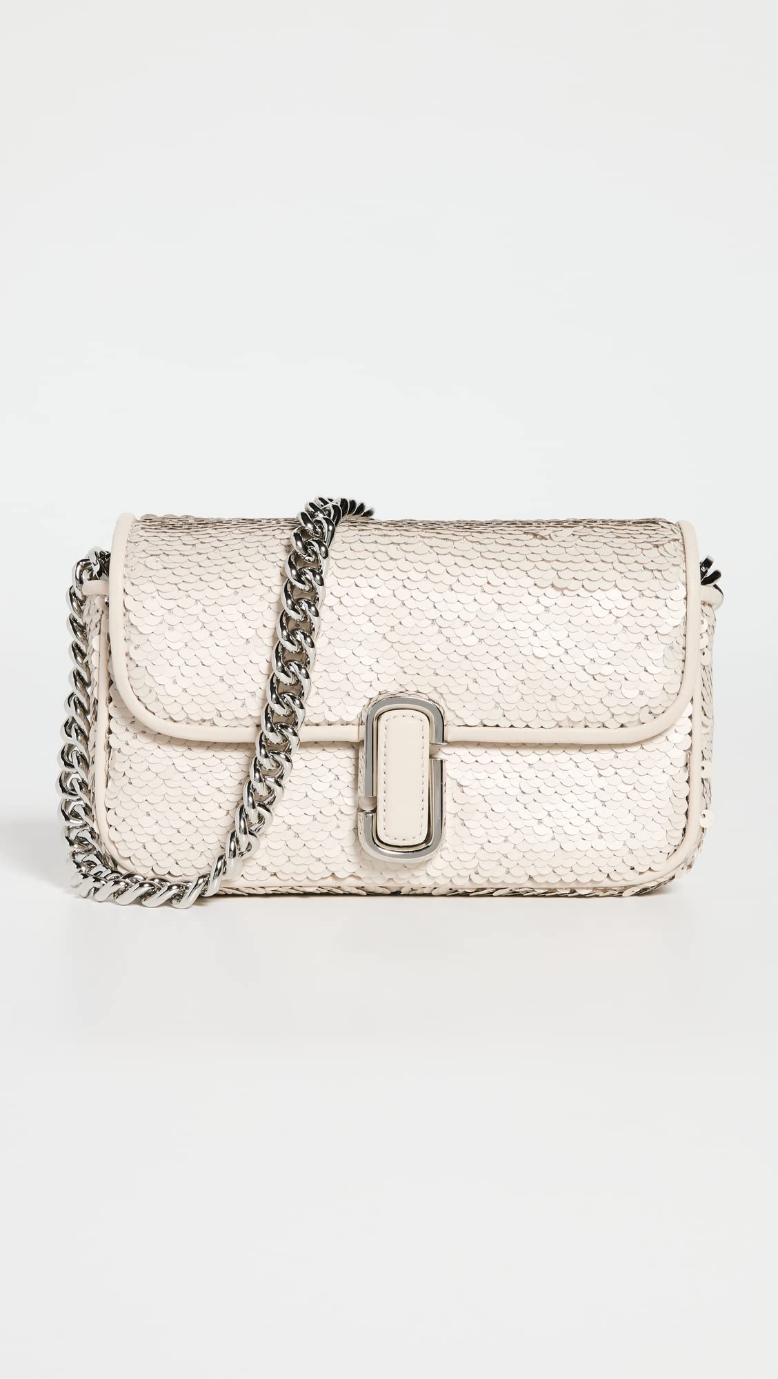 Marc Jacobs Women's The Mini Soft Shoulder Bag, Cream/Silver, One Size