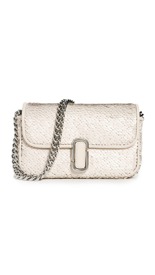 Marc Jacobs Women's The Mini Soft Shoulder Bag, Cream/Silver, One Size