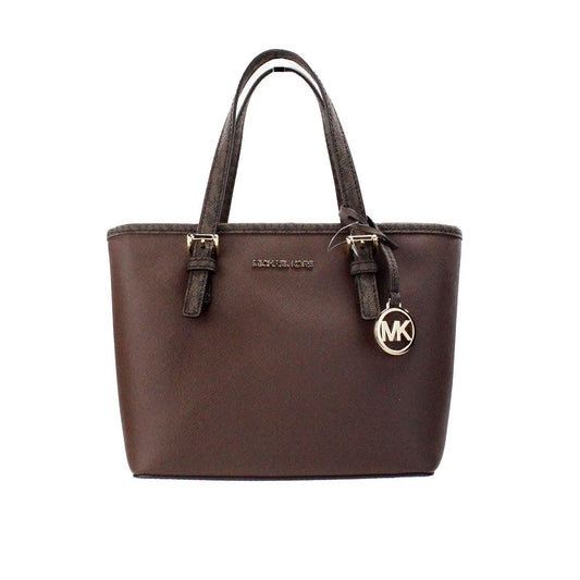 Michael Kors XS Carry All Jet Set Travel Womens Tote, Mocha, XS