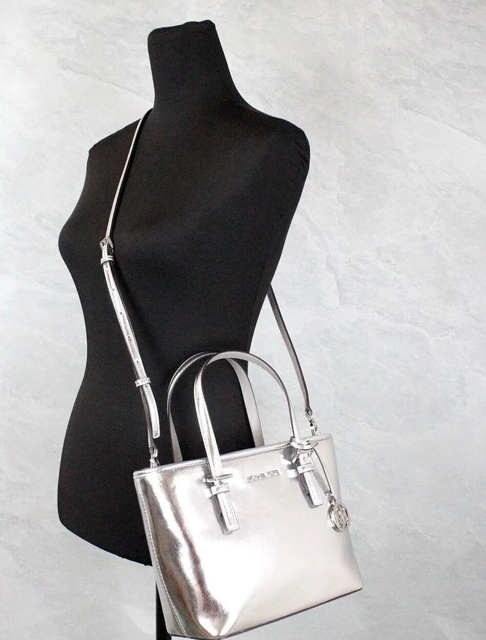 MICHAEL KORS et Set Travel Extra-Small Metallic Top-Zip Tote Bag Silver, Silver, Medium, 35R3GM9M1L