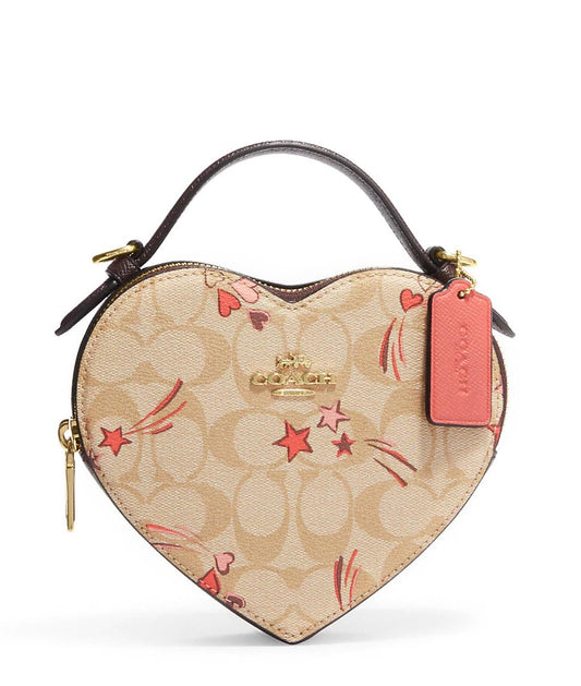 COACH Heart Crossbody Bag, Light Khai/Hearts/Stars, S