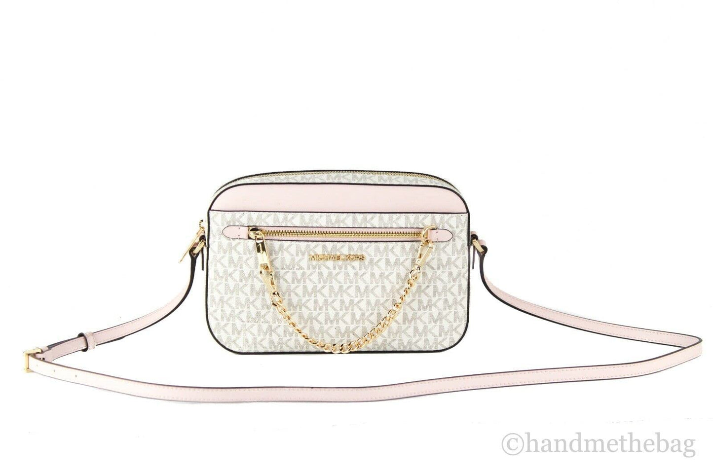 Michael Kors Jet Set East West Chain Crossbody Vanilla MK Powder Blush Pink