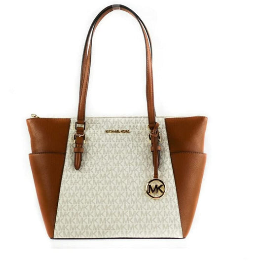 Michael Kors Charlotte Large Top Zip Tote, Vanilla