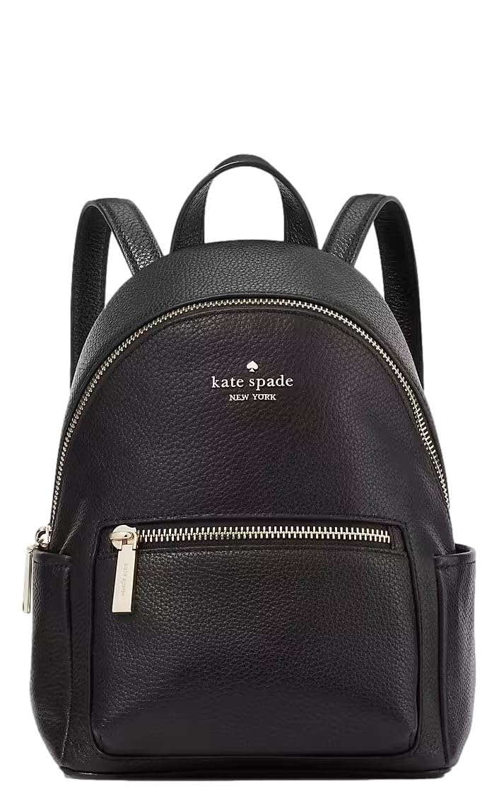 Kate Spade New York Women's Leila Pebbled Leather Mini Dome Backpack Bag, Black, Modern