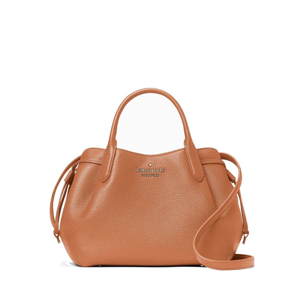 kate spade new york Women's Dumpling Pebbeled Leather Small Satchel Bag, Warm Gingerbread