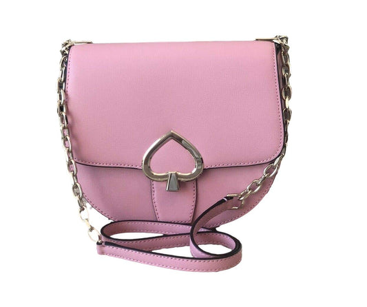 Kate Spade Medium Chain Saddle Bag Robyn Leather Handbag in Bright Carnation