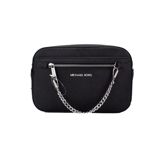 Michael Kors Jet Set East West Chain Crossbody Black & Silver