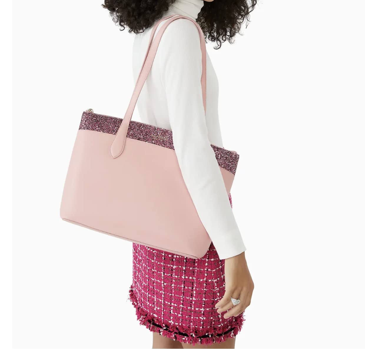 Kate Spade Flash Glitter Tote Pink, Pink, L