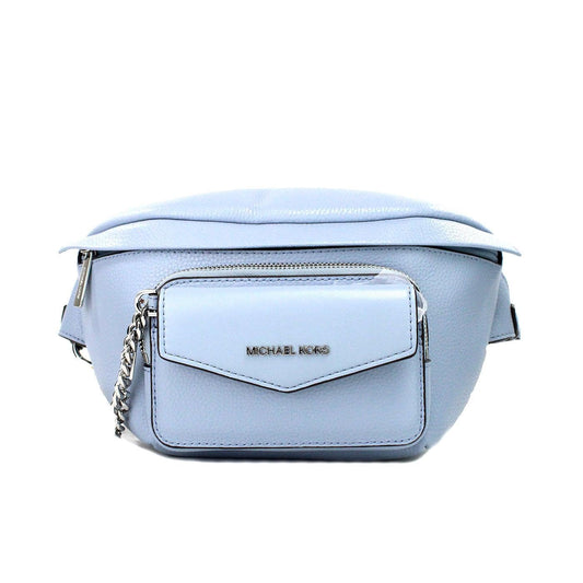 Michael Kors Maisie Large Pebbled Leather 2-in-1 Sling Waist Pack in Pale Blue, Pale Blue, Waist Pack