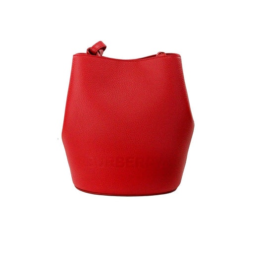 Burberry Leather SM Lorne Branded Bag Small Crossbody Crossbody Crossbody Leather Bucket Bag, Red