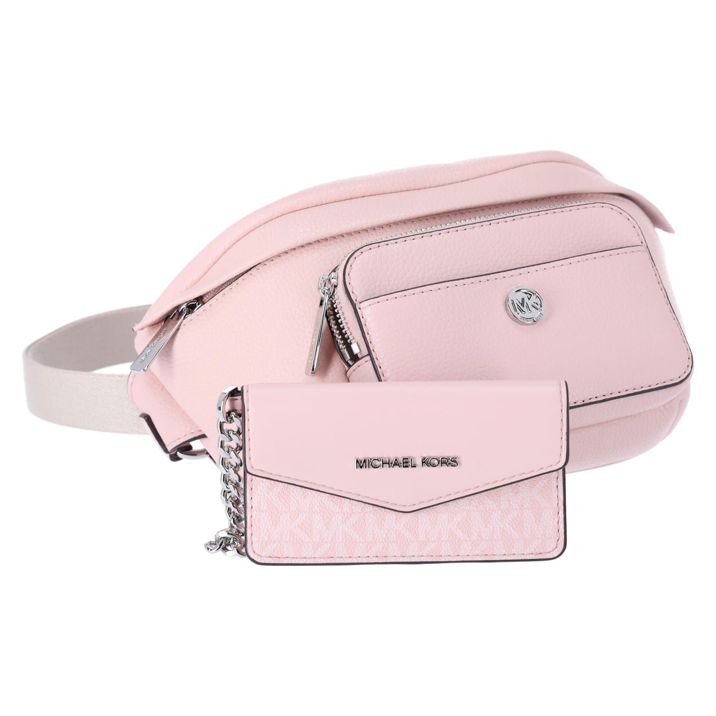 Michael Kors Maisie Large Pebbled Leather 2-in-1 Sling Pack, Powder Blush, L, Large