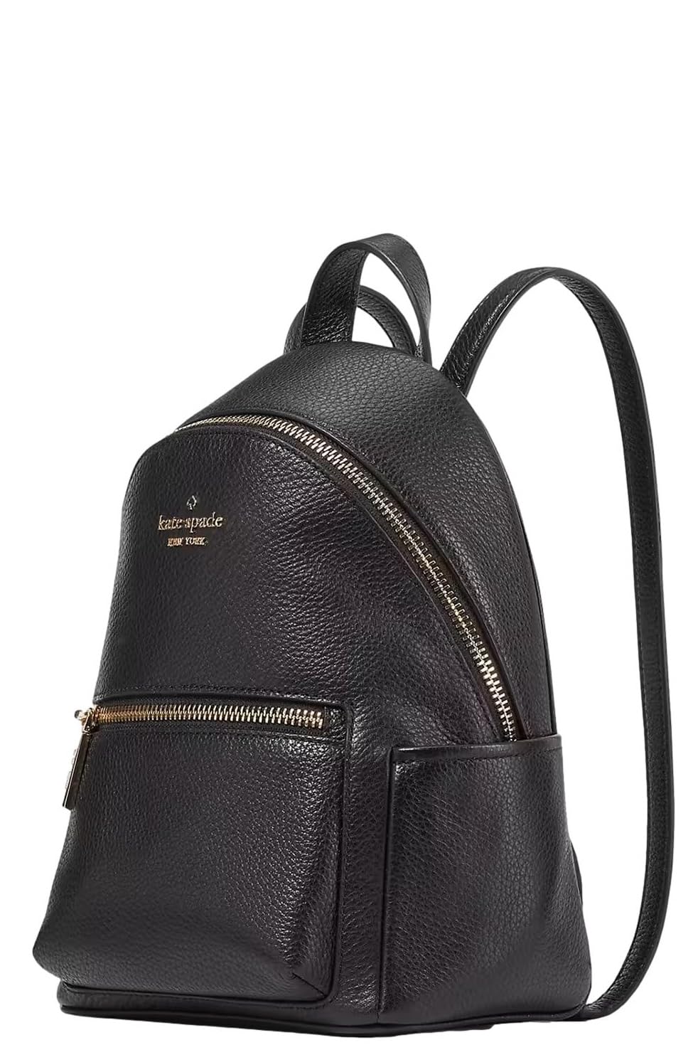 Kate Spade New York Women's Leila Pebbled Leather Mini Dome Backpack Bag, Black, Modern