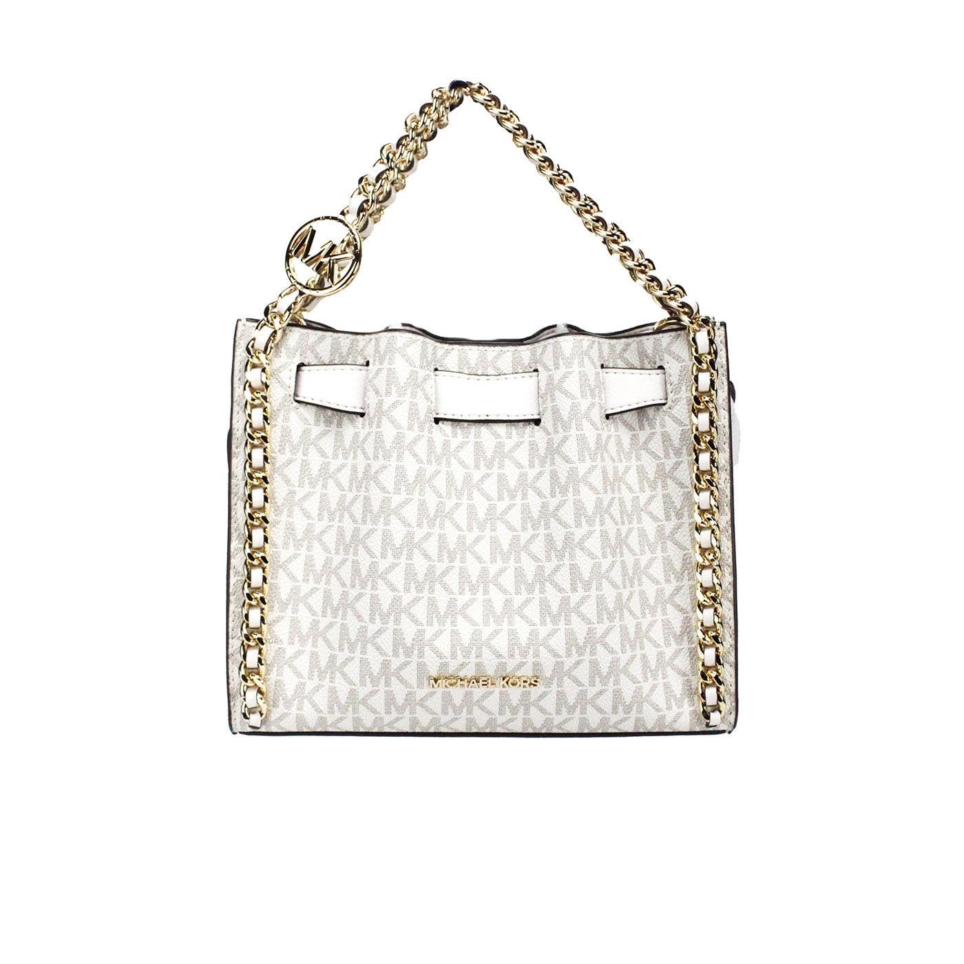 Michael Kors Mina Small Signature Logo Chain Crossbody Bag (LT CRM MULTI), Lt Crm Multi, Small