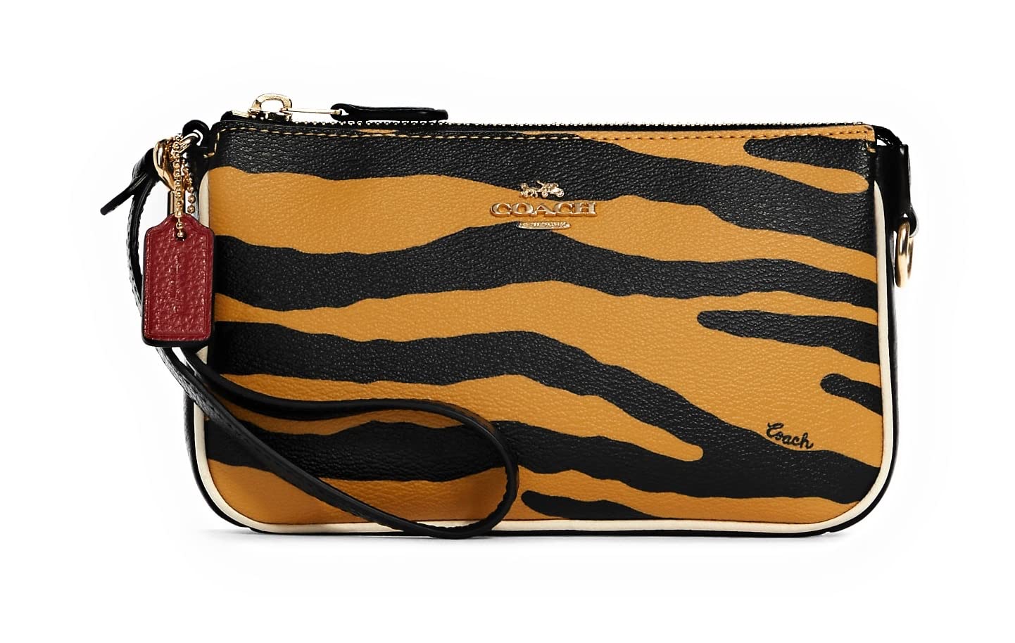 COACH Women's Nolita 19 Bag Purse, Im/Honey/Black Multi With Tiger Print, L