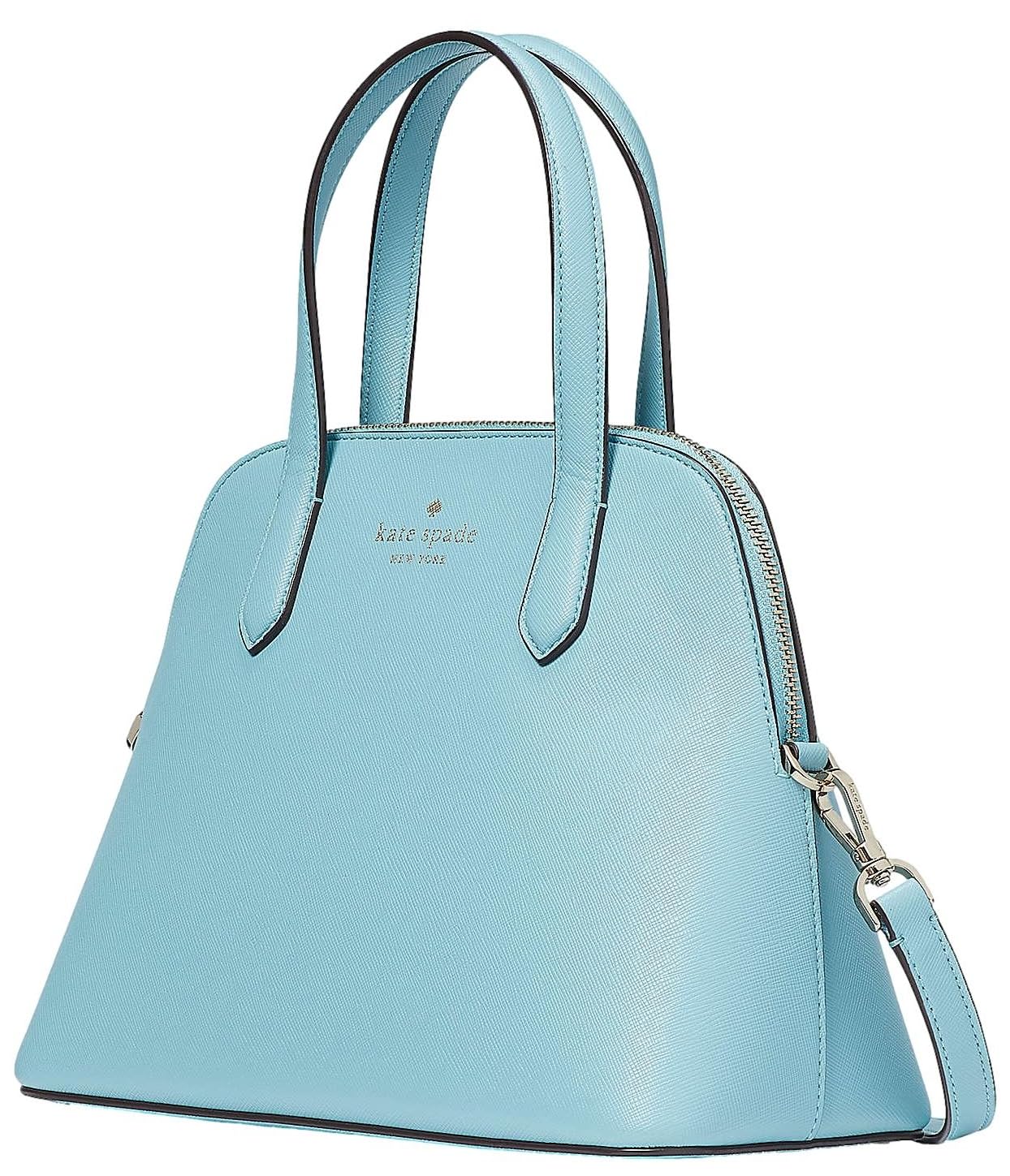 kate spade new york Women's Schuyler Saffiano Leather Medium Dome Satchel Bag, Smoky Blue