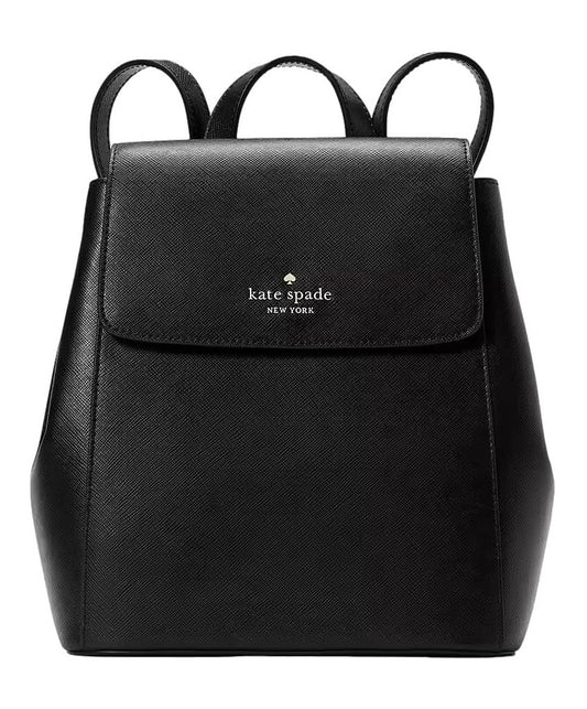 Kate Spade New York Women's Madison Saffiano Leather Flap Backpack, Black., Classic