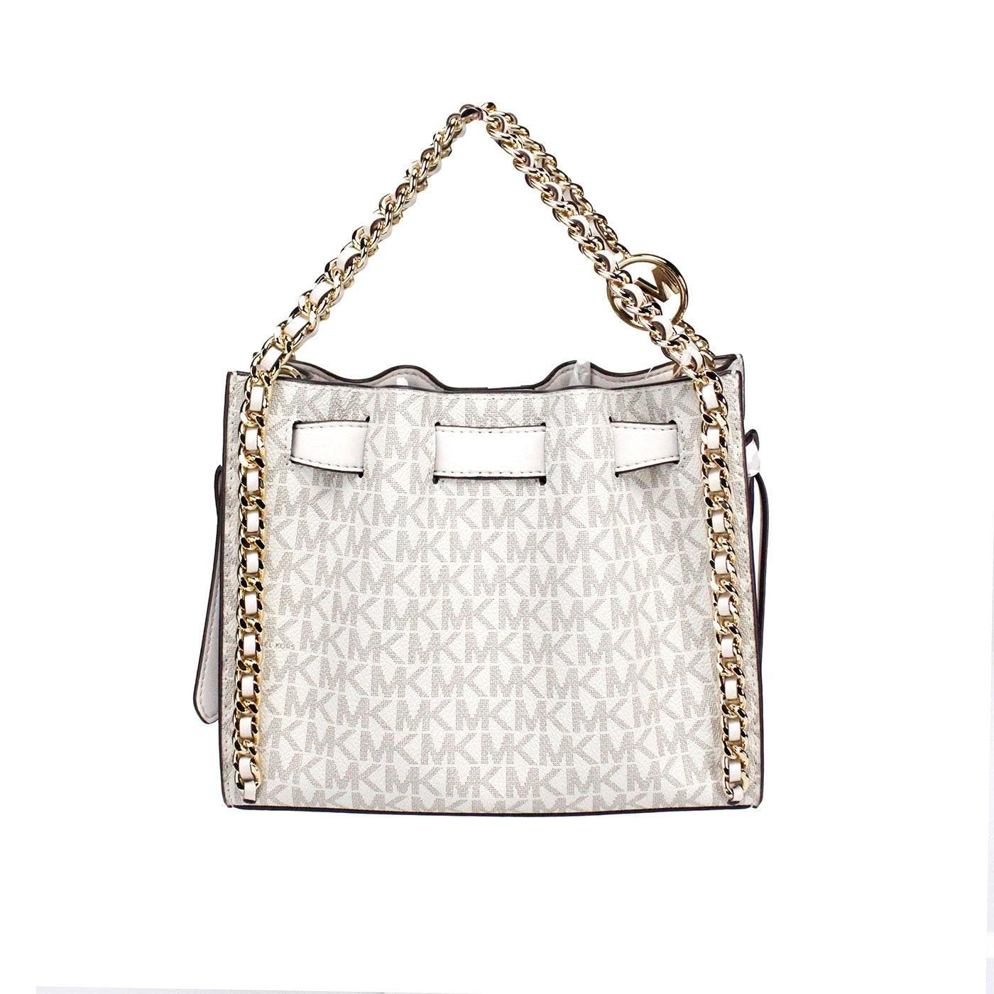 Michael Kors Mina Small Signature Logo Chain Crossbody Bag (LT CRM MULTI), Lt Crm Multi, Small