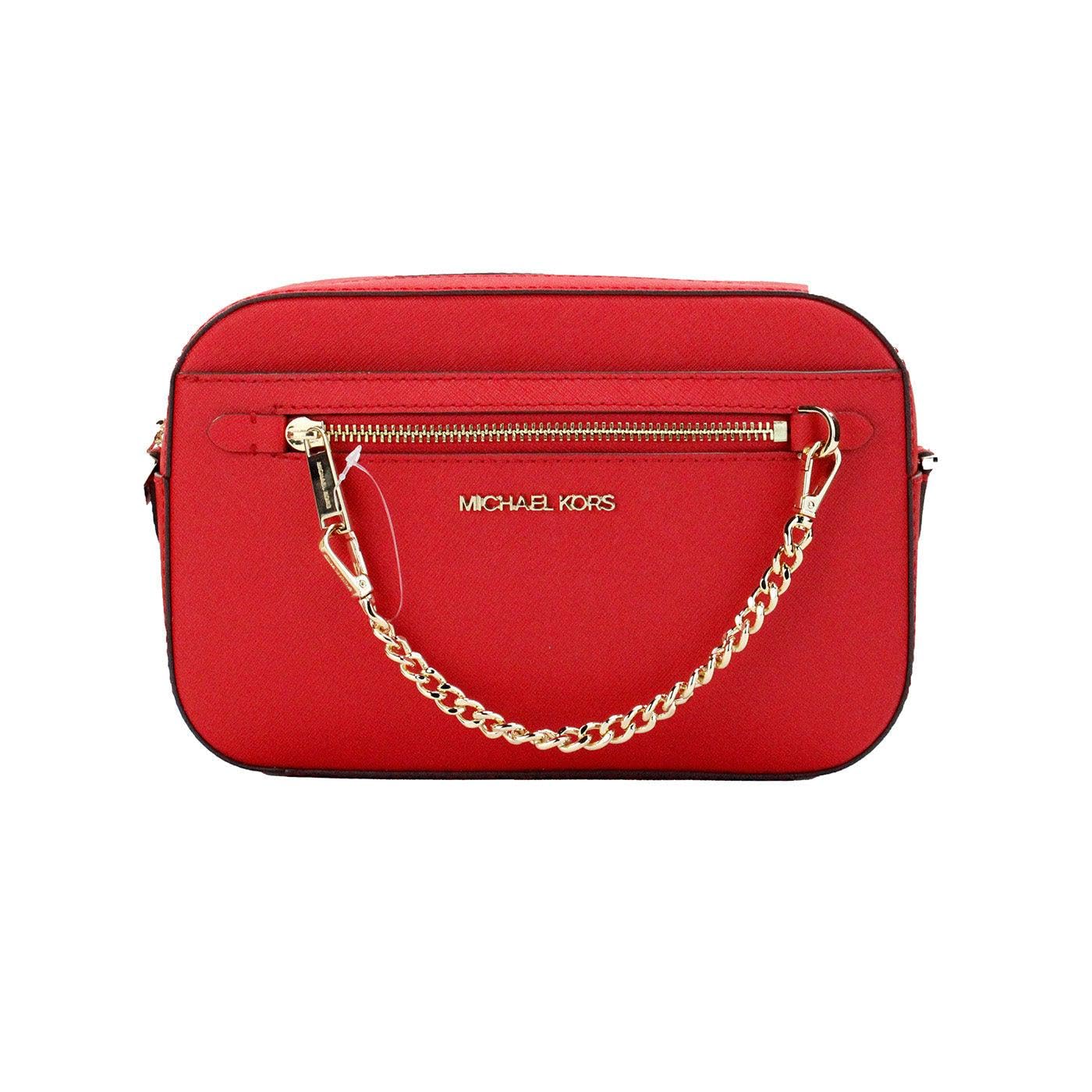 Michael Kors Jet Set Large Logo Crossbody, Bright Red, Large