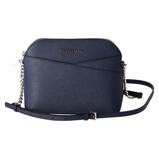 Michael Kors Jet Set Travel Medium Dome Crossbody Bag Saffiano Leather, Navy