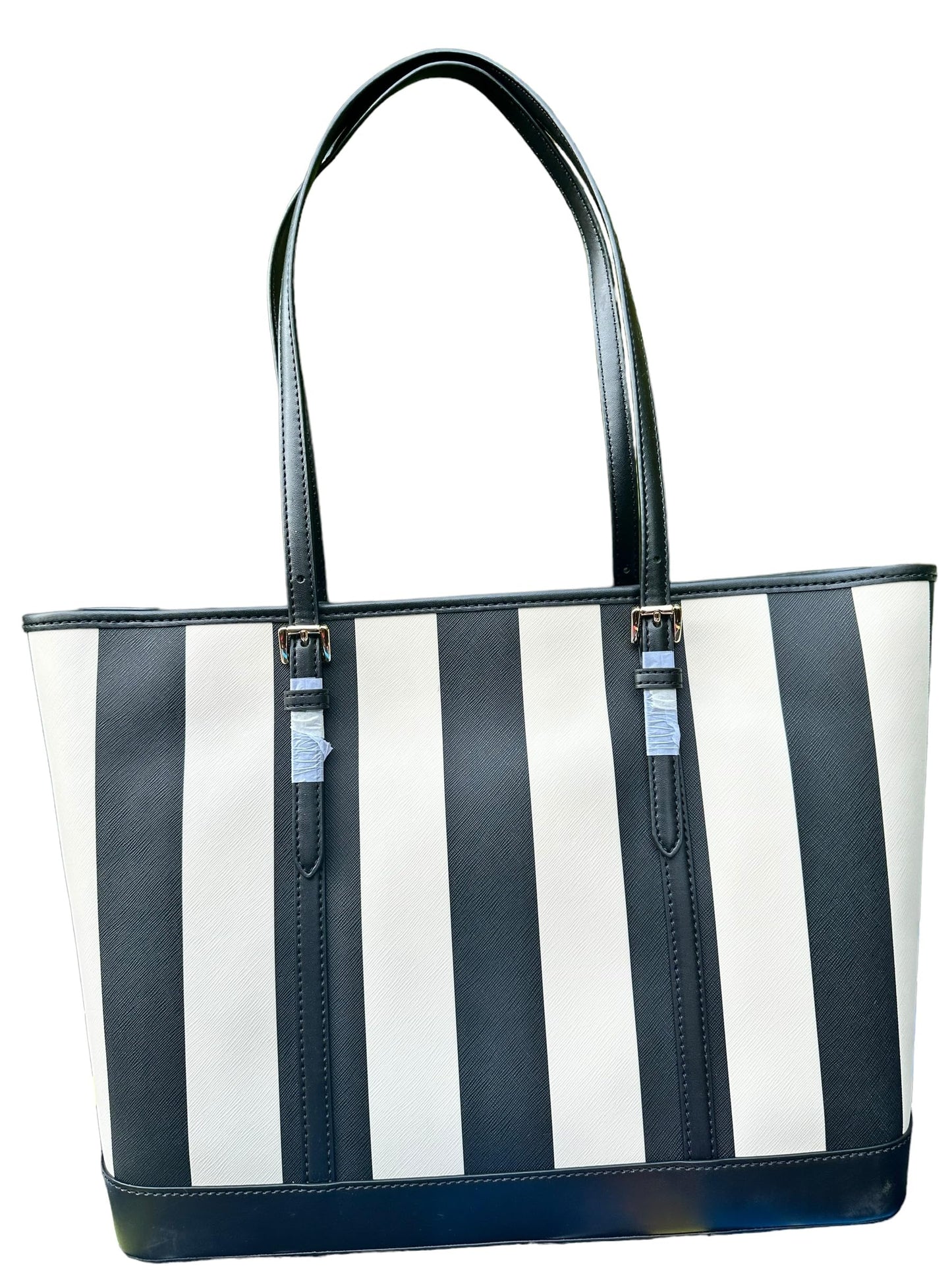 Michael Michael Kors Large Tote Black Stripe, Black and White