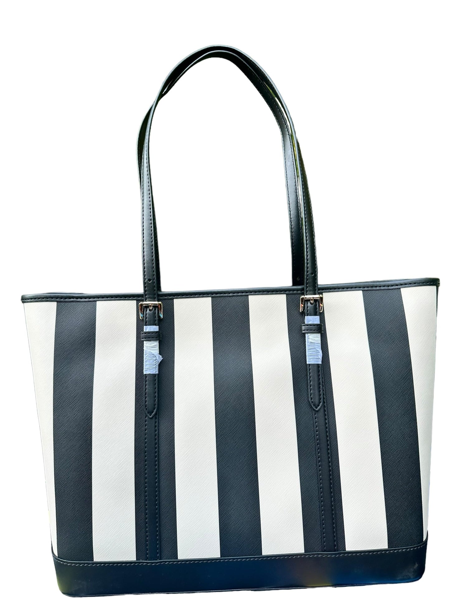 Michael Michael Kors Large Tote Black Stripe, Black and White