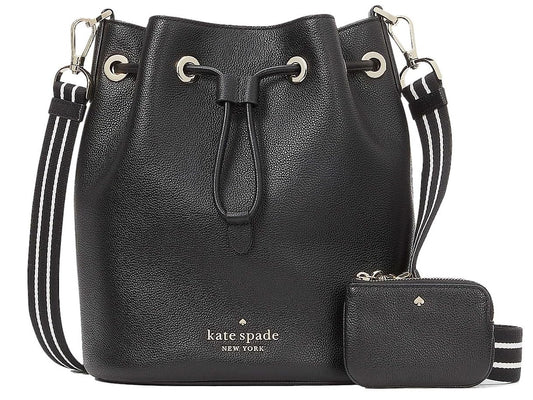 Kate Spade New York Women's Rosie Pebbled Leather Large Bucket Bag, Black