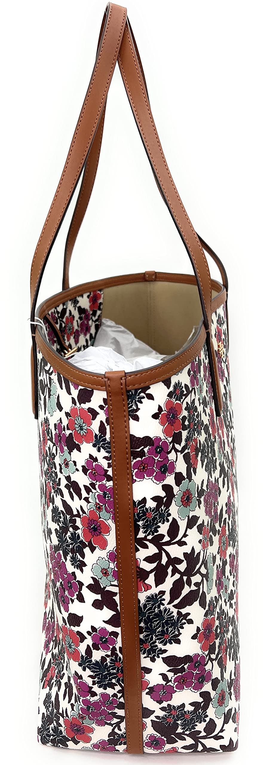 Tory Burch Kerrington Tote (Cream Red Blue Wallpaper Floral)